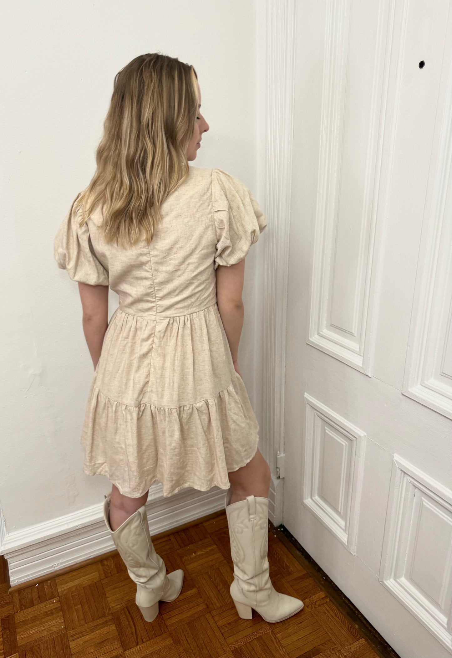 Dolly Oatmeal Mini Dress