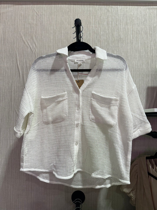 Poppy White Button-Up Shirt